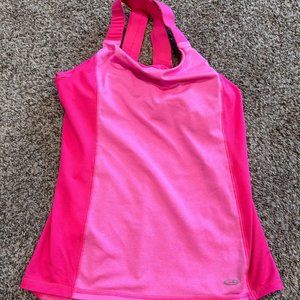 Closet Clean Out. Pink exercise shirt with shelf. Great condition. Rarely used s